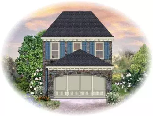 European house plans 6-1301 - front exterior, 1,320 sq ft, 2 bed, 2 bath house plans | Monster House Plans