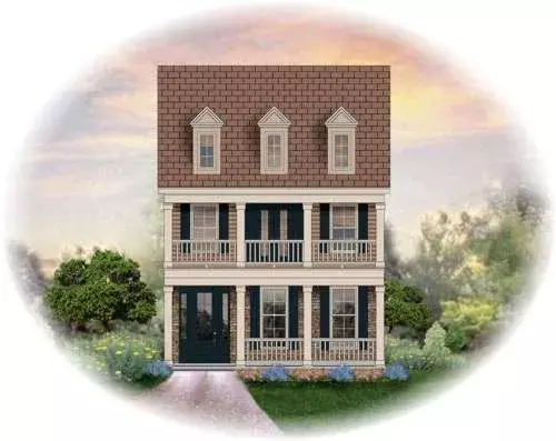 Southern house plans 6-1308 - front exterior, 2,535 sq ft, 3 bed, 2 bath house plans | Monster House Plans