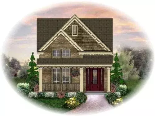 Traditional house plans 6-1318 - front exterior, 1,573 sq ft, 3 bed, 2 bath house plans | Monster House Plans