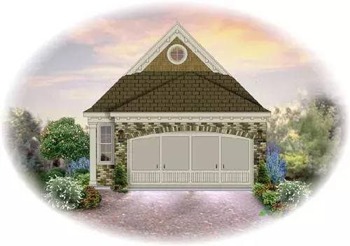 Traditional house plans 6-1323 - front exterior, 1,276 sq ft, 3 bed, 2 bath house plans | Monster House Plans
