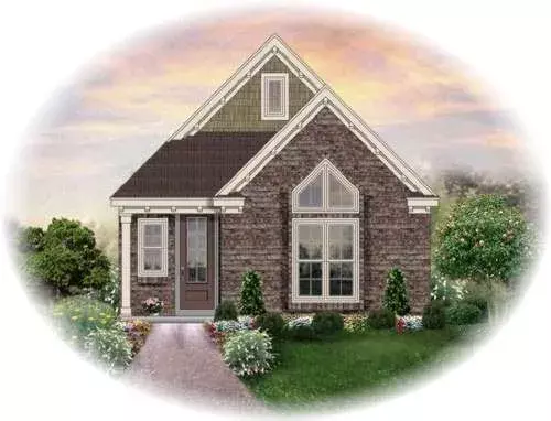 Traditional house plans 6-1338 - front exterior, 1,305 sq ft, 3 bed, 2 bath house plans | Monster House Plans
