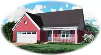 Country house plans 6-137 - front exterior, 1,473 sq ft, 3 bed, 2 bath house plans | Monster House Plans