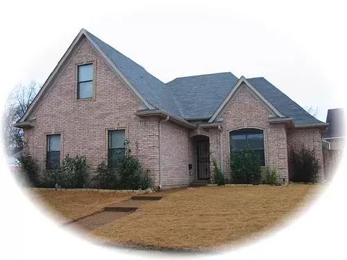 European house plans 6-1370 - front exterior, 1,442 sq ft, 3 bed, 2 bath house plans | Monster House Plans