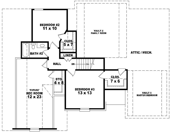 Upper/Second Floor Plan:6-1374