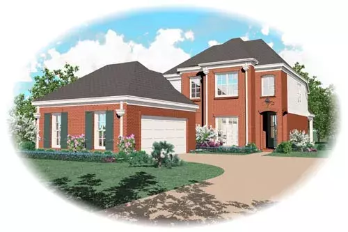 European house plans 6-1399 - front exterior, 2,251 sq ft, 3 bed, 2 bath house plans | Monster House Plans