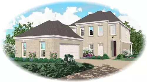 European house plans 6-1400 - front exterior, 2,549 sq ft, 3 bed, 2 bath house plans | Monster House Plans
