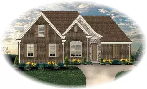 French Country house plans 6-1403 - front exterior, 2,021 sq ft, 3 bed, 2 bath house plans | Monster House Plans