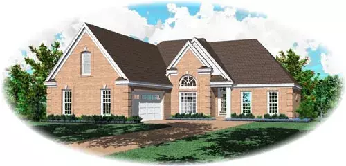 Traditional house plans 6-1406 - front exterior, 1,660 sq ft, 3 bed, 2 bath house plans | Monster House Plans