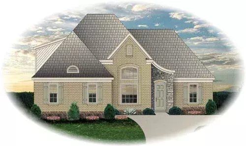 French Country house plans 6-1417 - front exterior, 2,088 sq ft, 3 bed, 2 bath house plans | Monster House Plans