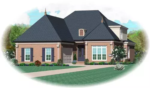 French Country house plans 6-1465 - front exterior, 2,788 sq ft, 4 bed, 3 bath house plans | Monster House Plans
