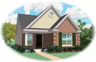 Traditional house plans 6-147 - front exterior, 1,163 sq ft, 2 bed, 2 bath house plans | Monster House Plans