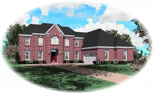 European house plans 6-1472 - front exterior, 3,825 sq ft, 4 bed, 3 bath house plans | Monster House Plans