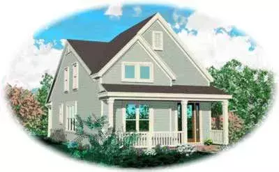 Traditional house plans 6-150 - front exterior, 1,598 sq ft, 3 bed, 2 bath house plans | Monster House Plans