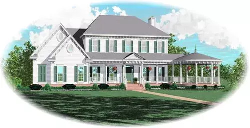 Southern Colonial house plans 6-1507 - front exterior, 3,996 sq ft, 4 bed, 3 bath house plans | Monster House Plans