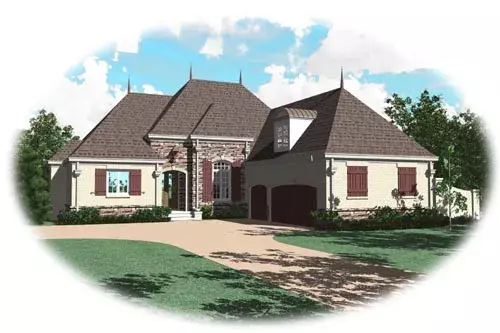 French Country house plans 6-1516 - front exterior, 3,268 sq ft, 3 bed, 4 bath house plans | Monster House Plans