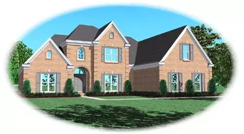 European house plans 6-1519 - front exterior, 3,589 sq ft, 4 bed, 3 bath house plans | Monster House Plans