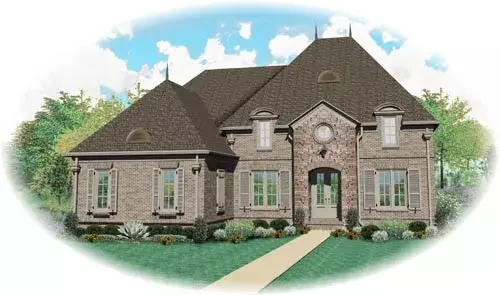 French Country house plans 6-1524 - front exterior, 3,783 sq ft, 5 bed, 4 bath house plans | Monster House Plans