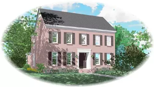 Early American house plans 6-1528 - front exterior, 3,602 sq ft, 4 bed, 4 bath house plans | Monster House Plans