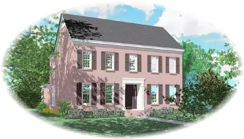 Early American house plans 6-1529 - front exterior, 3,075 sq ft, 4 bed, 3 bath house plans | Monster House Plans