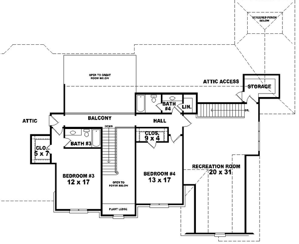 Upper/Second Floor Plan:6-1556