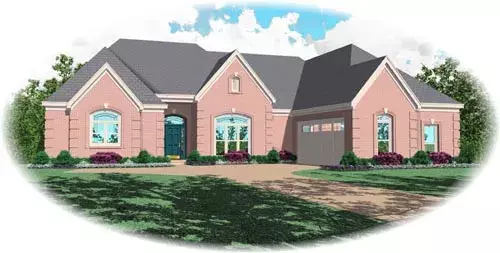 European house plans 6-1560 - front exterior, 2,985 sq ft, 3 bed, 3 bath house plans | Monster House Plans
