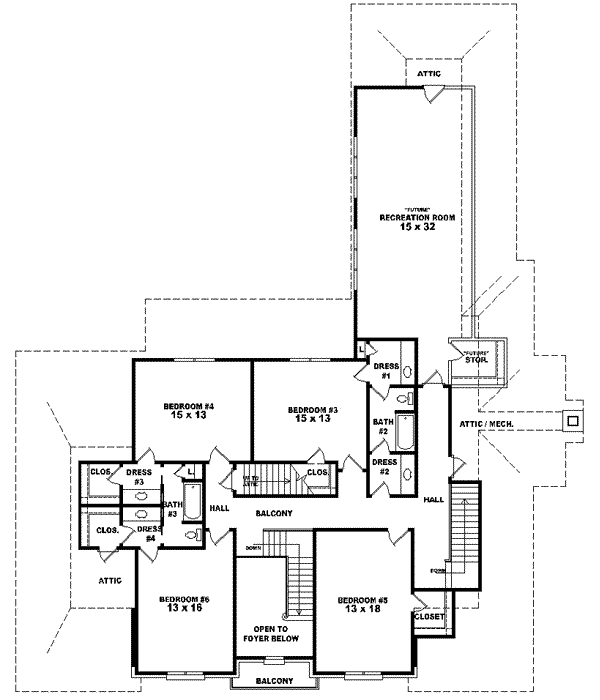 Upper/Second Floor Plan:6-1585