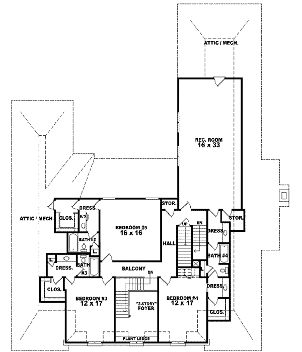 Upper/Second Floor Plan:6-1595