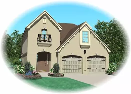 European house plans 6-1630 - front exterior, 1,899 sq ft, 3 bed, 2 bath house plans | Monster House Plans