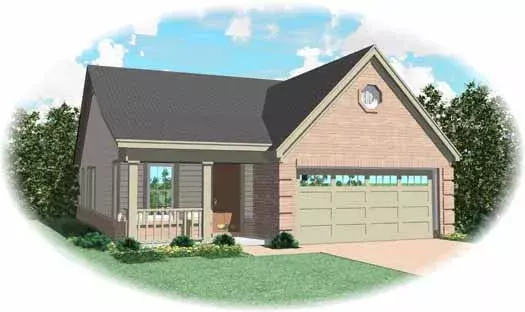 Traditional house plans 6-1634 - front exterior, 1,254 sq ft, 3 bed, 2 bath house plans | Monster House Plans