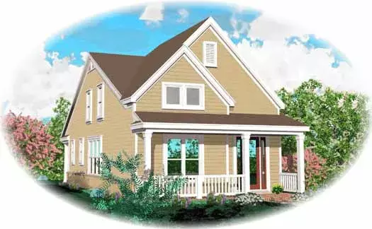 Country house plans 6-1636 - front exterior, 1,912 sq ft, 3 bed, 2 bath house plans | Monster House Plans