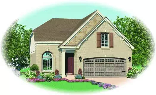 European house plans 6-1642 - front exterior, 1,889 sq ft, 3 bed, 2 bath house plans | Monster House Plans