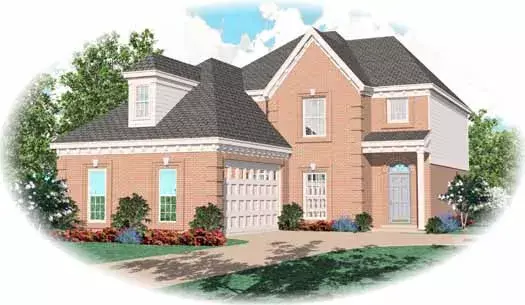European house plans 6-1646 - front exterior, 1,843 sq ft, 3 bed, 2 bath house plans | Monster House Plans