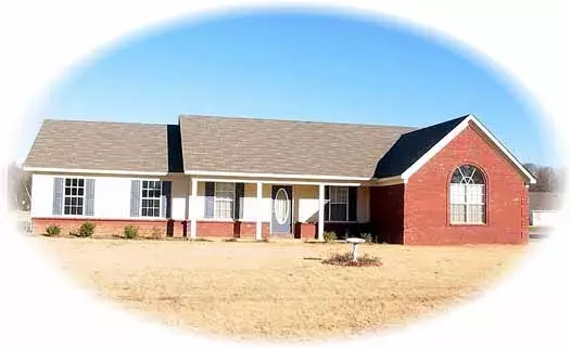 Country house plans 6-1662 - front exterior, 1,453 sq ft, 4 bed, 2 bath house plans | Monster House Plans