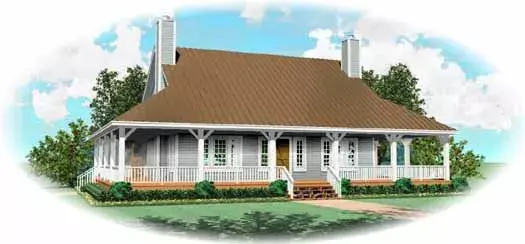 Coastal house plans 6-1663 - front exterior, 2,275 sq ft, 3 bed, 2 bath house plans | Monster House Plans