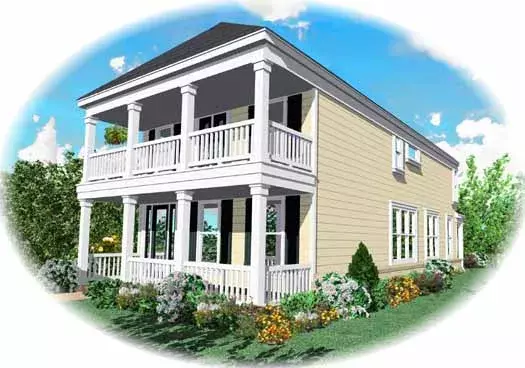 Plantation house plans 6-1679 - front exterior, 2,925 sq ft, 3 bed, 2 bath house plans | Monster House Plans