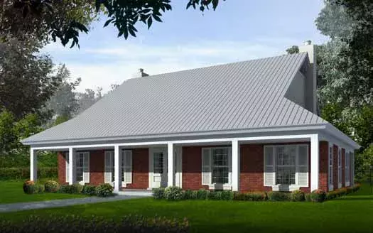 Country house plans 6-1712 - front exterior, 2,500 sq ft, 3 bed, 2 bath house plans | Monster House Plans