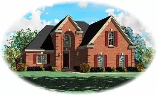 European house plans 6-1715 - front exterior, 2,532 sq ft, 3 bed, 3 bath house plans | Monster House Plans