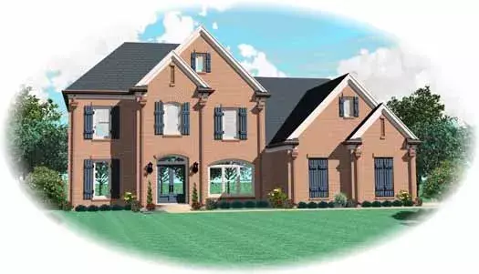 European house plans 6-1721 - front exterior, 3,096 sq ft, 4 bed, 2 bath house plans | Monster House Plans