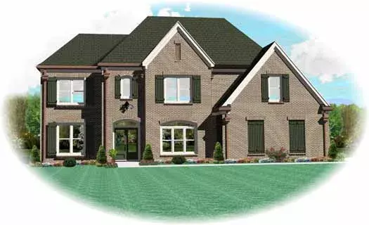 Traditional house plans 6-1726 - front exterior, 2,613 sq ft, 4 bed, 2 bath house plans | Monster House Plans