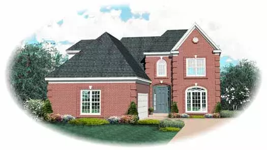 European house plans 6-1748 - front exterior, 2,437 sq ft, 3 bed, 2 bath house plans | Monster House Plans