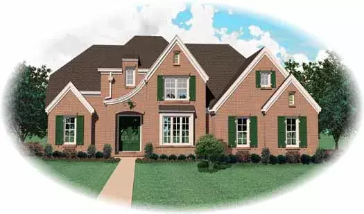 French Country house plans 6-1768 - front exterior, 3,538 sq ft, 4 bed, 2 bath house plans | Monster House Plans