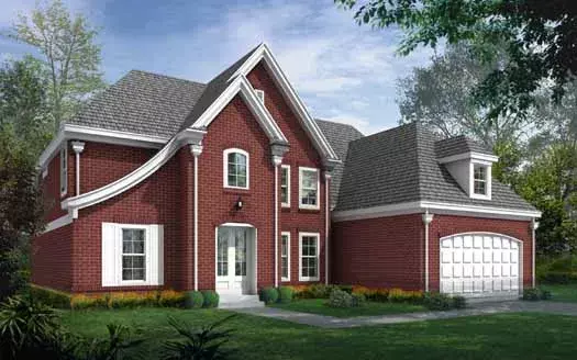 European house plans 6-1786 - front exterior, 2,655 sq ft, 3 bed, 2 bath house plans | Monster House Plans