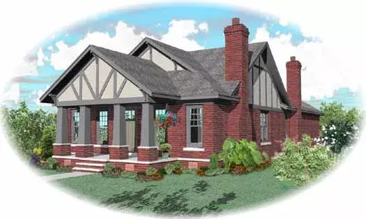 Bungalow house plans 6-1797 - front exterior, 2,703 sq ft, 4 bed, 3 bath house plans | Monster House Plans