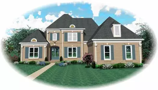 Southern house plans 6-1802 - front exterior, 3,609 sq ft, 4 bed, 3 bath house plans | Monster House Plans