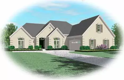 European house plans 6-1827 - front exterior, 3,500 sq ft, 4 bed, 3 bath house plans | Monster House Plans