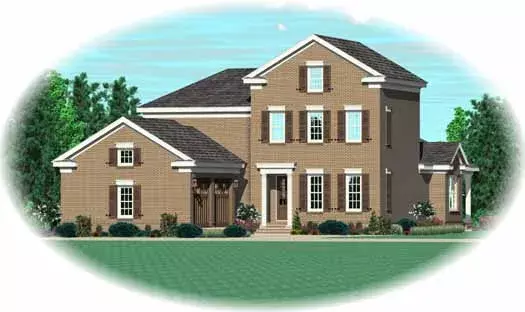 Southern Colonial house plans 6-1831 - front exterior, 3,711 sq ft, 3 bed, 3 bath house plans | Monster House Plans