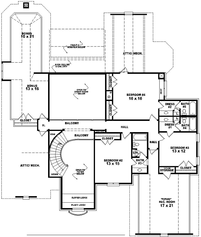 Upper/Second Floor Plan:6-1853