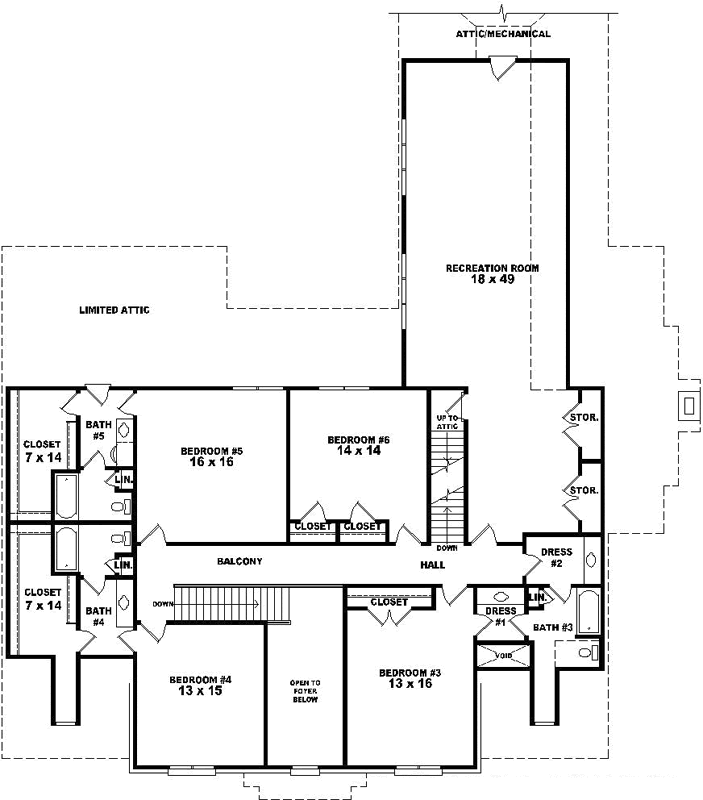 Upper/Second Floor Plan:6-1866