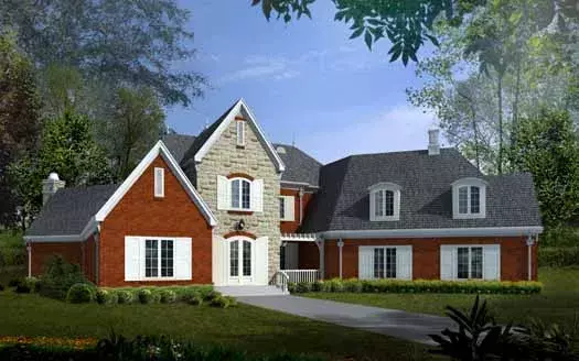 European house plans 6-1875 - front exterior, 5,798 sq ft, 4 bed, 5 bath house plans | Monster House Plans