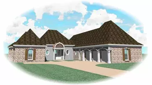 European house plans 6-1878 - front exterior, 4,411 sq ft, 4 bed, 5 bath house plans | Monster House Plans